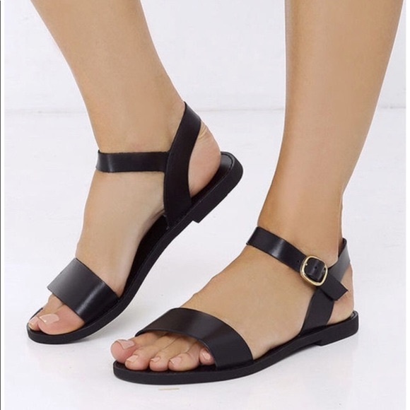 SOLD Steve Madden Black Flat Sandals Donddi 7 - Picture 4 of 4